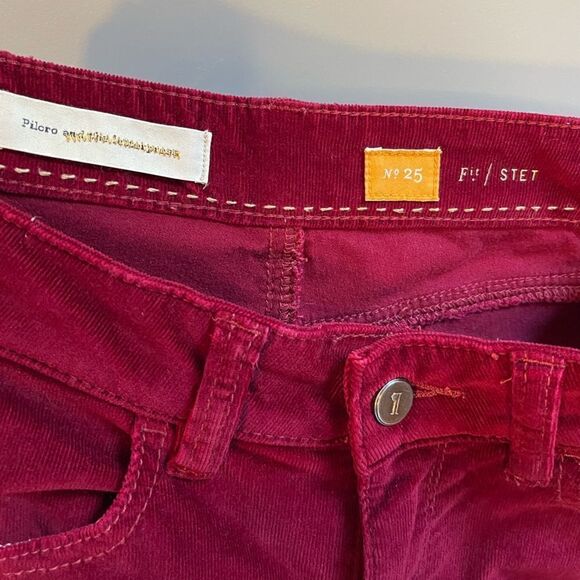 Anthropologie Pilcro and the Letterpress Fine Waled Cranberry Corduroy Pant | 25 - Picture 15 of 16